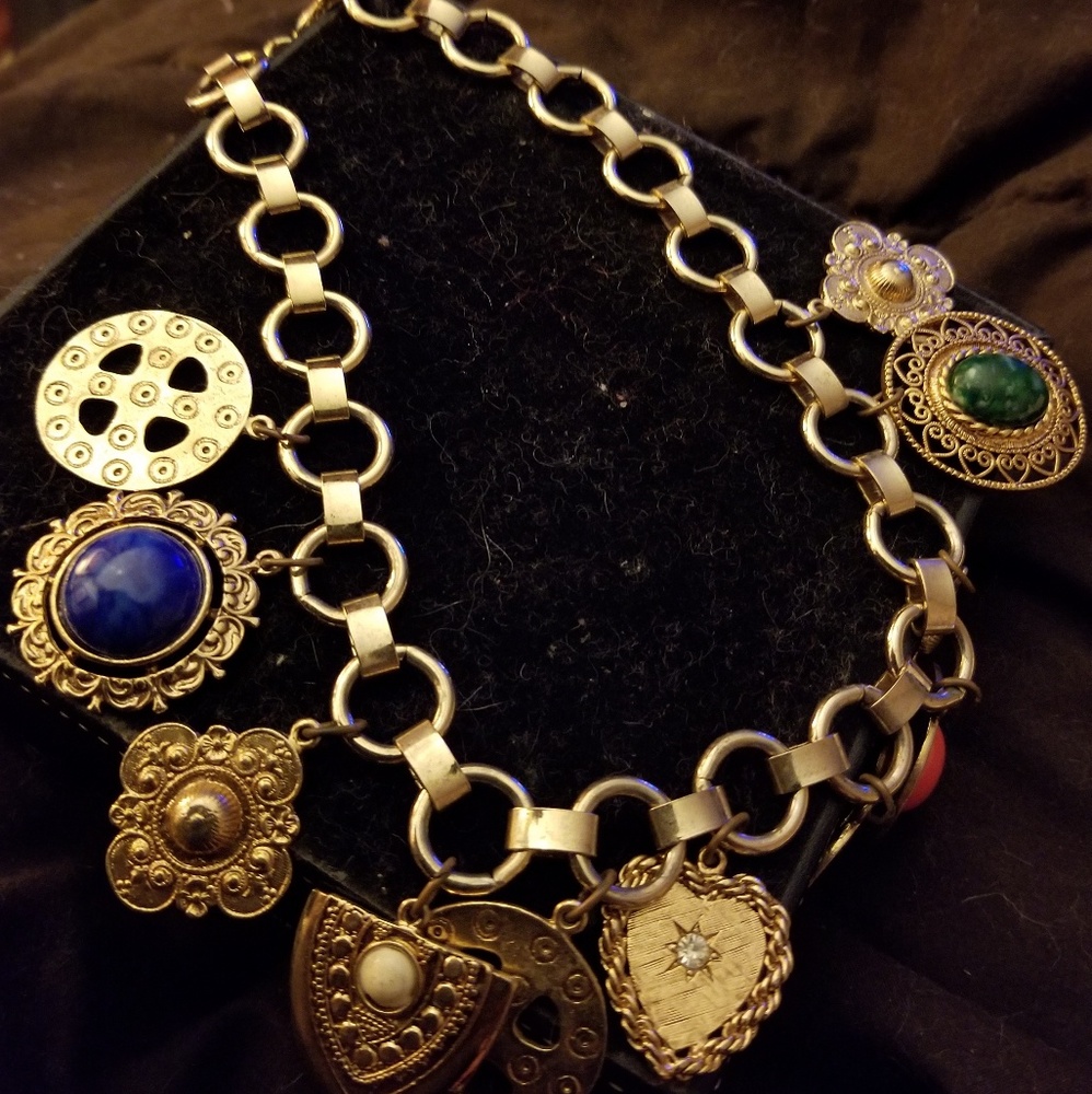 Vintage Charm Gold Tone Necklace